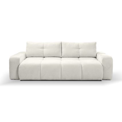 Ausziehbares Polstersofa für drei Personen mit Stauraum ALMADA in Beige
