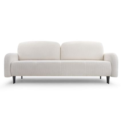 Ausziehbares, gepolstertes Dreisitzer-Sofa CLOUDY in Cremefarben