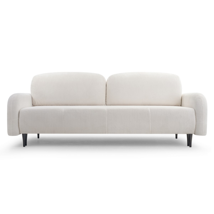 Ausziehbares, gepolstertes Dreisitzer-Sofa CLOUDY in Cremefarben