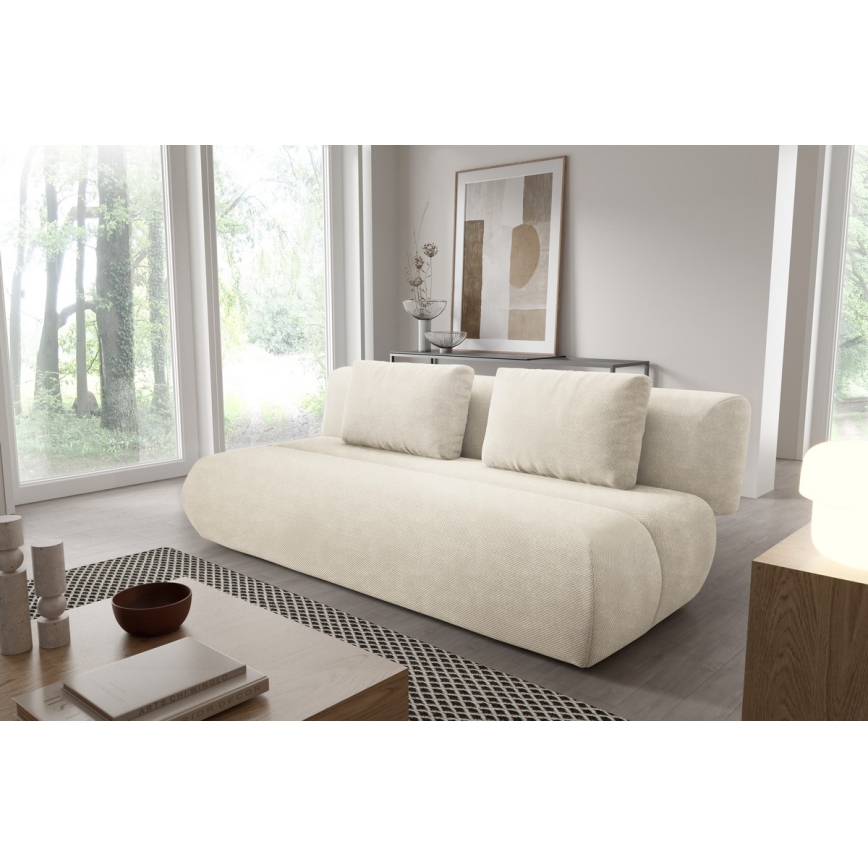 Ausziehbares Dreisitzer-Sofa FANO in Creme