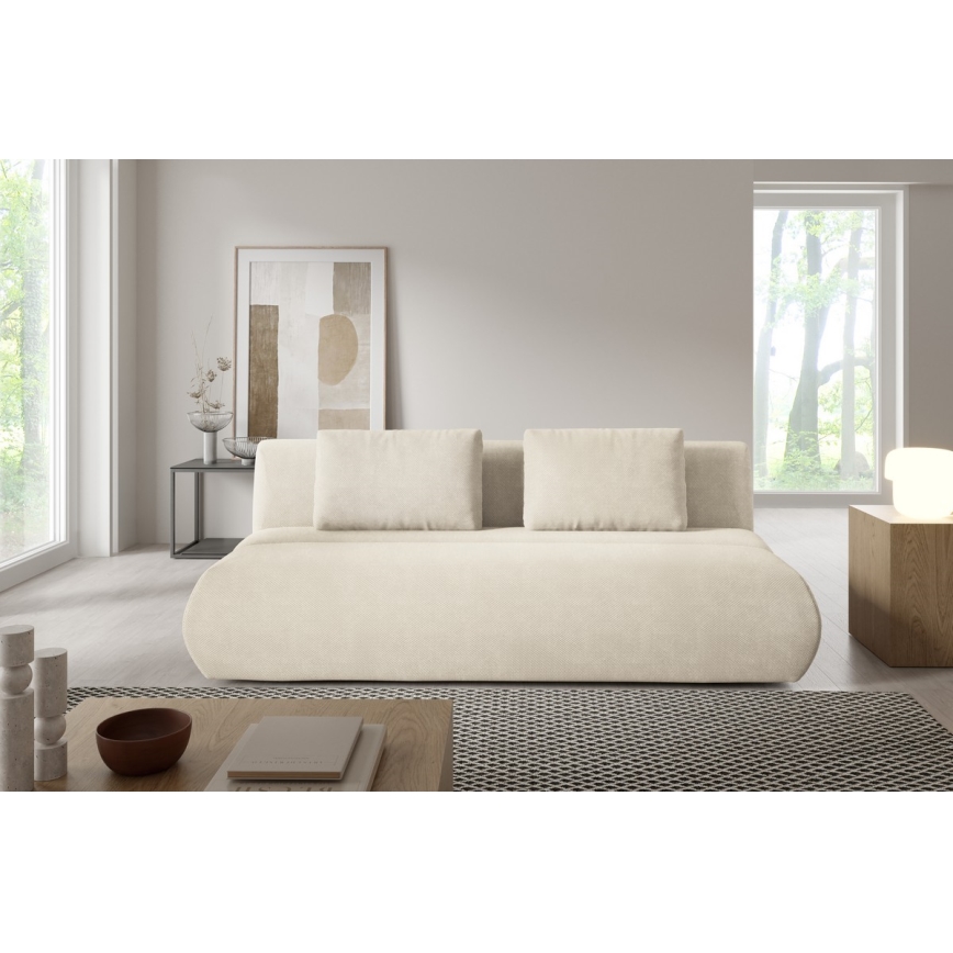 Ausziehbares Dreisitzer-Sofa FANO in Creme
