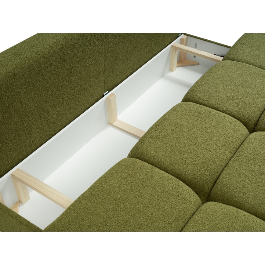 Ausziehbares Dreisitzsofa mit Stauraum NUORO in Grün