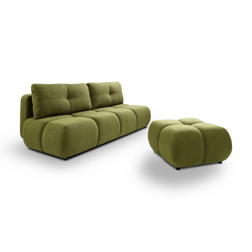 Ausziehbares Dreisitzsofa mit Stauraum NUORO in Grün