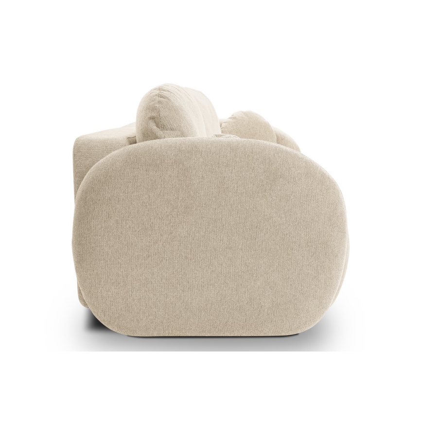 Ausziehbares Dreisitzsofa OLBIA in Beige