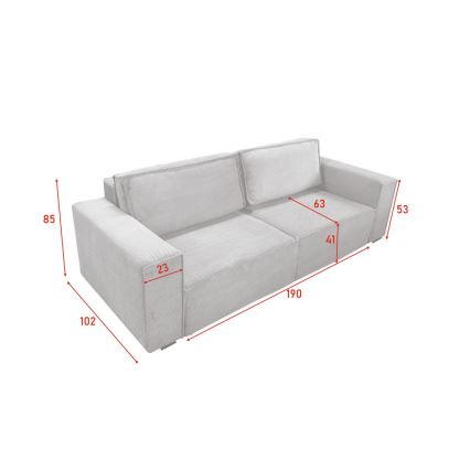 Ausziehbares Dreisitzsofa mit Stauraum RONDA in Beige