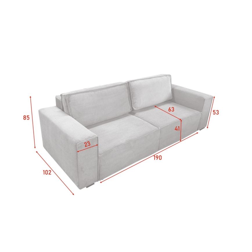 Ausziehbares Dreisitzsofa mit Stauraum RONDA in Beige