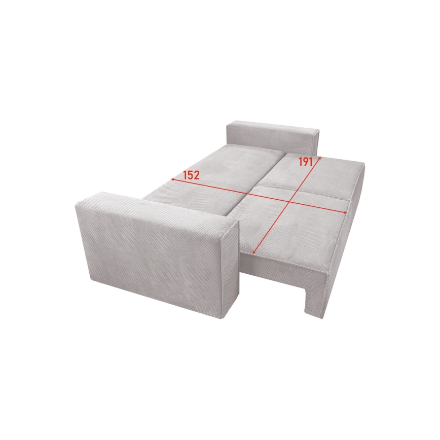 Ausziehbares Dreisitzsofa mit Stauraum RONDA in Beige