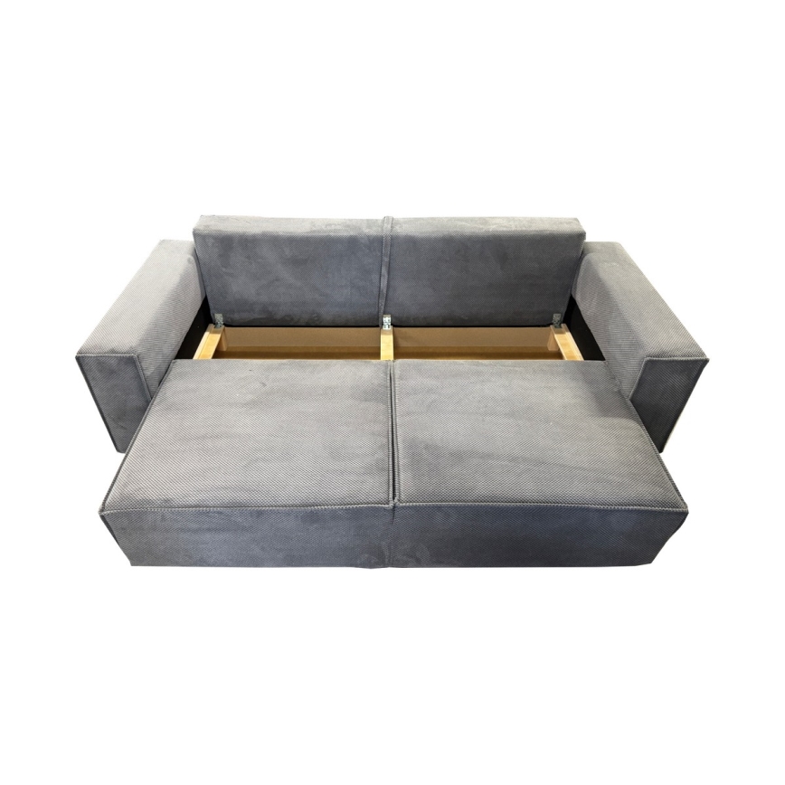 Ausziehbares Dreisitzer-Sofa mit Stauraum RONDA in Grau