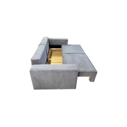 Ausziehbares Dreisitzer-Sofa mit Stauraum RONDA in Grau