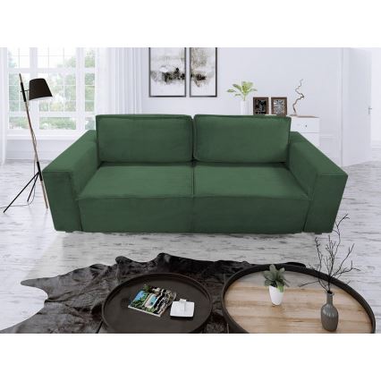 Ausziehbares Dreisitzsofa mit Stauraum RONDA grün