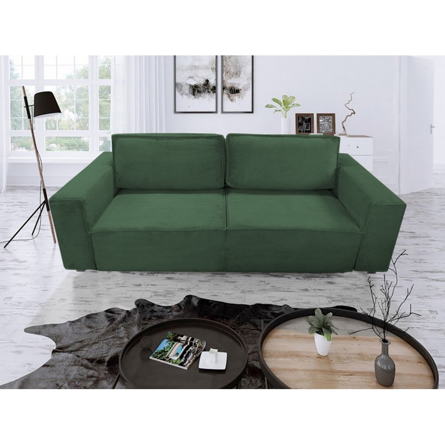 Ausziehbares Dreisitzsofa mit Stauraum RONDA grün