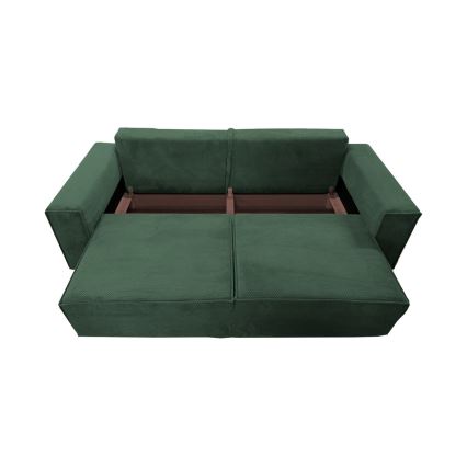 Ausziehbares Dreisitzsofa mit Stauraum RONDA grün
