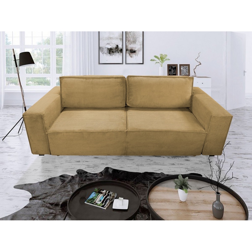Ausziehbares Dreisitzer-Sofa mit Stauraum RONDA in Orange