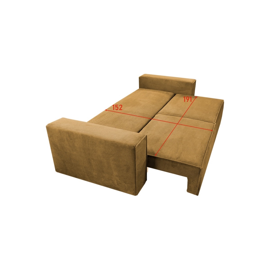 Ausziehbares Dreisitzer-Sofa mit Stauraum RONDA in Orange
