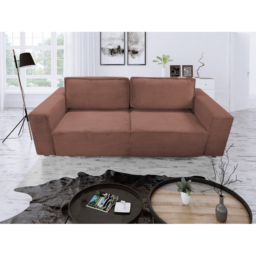 Ausziehbares Dreisitzsofa mit Stauraum RONDA in Rot