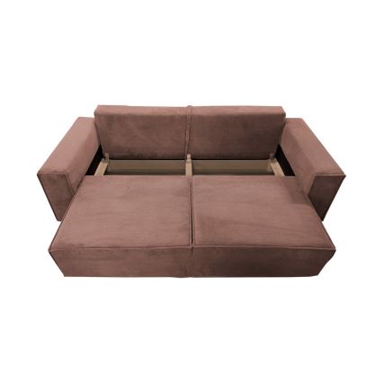 Ausziehbares Dreisitzsofa mit Stauraum RONDA in Rot