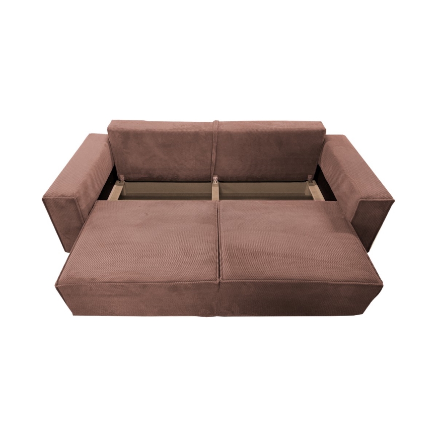 Ausziehbares Dreisitzsofa mit Stauraum RONDA in Rot