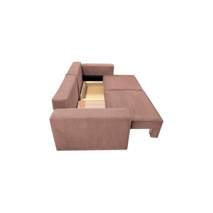 Ausziehbares Dreisitzsofa mit Stauraum RONDA in Rot