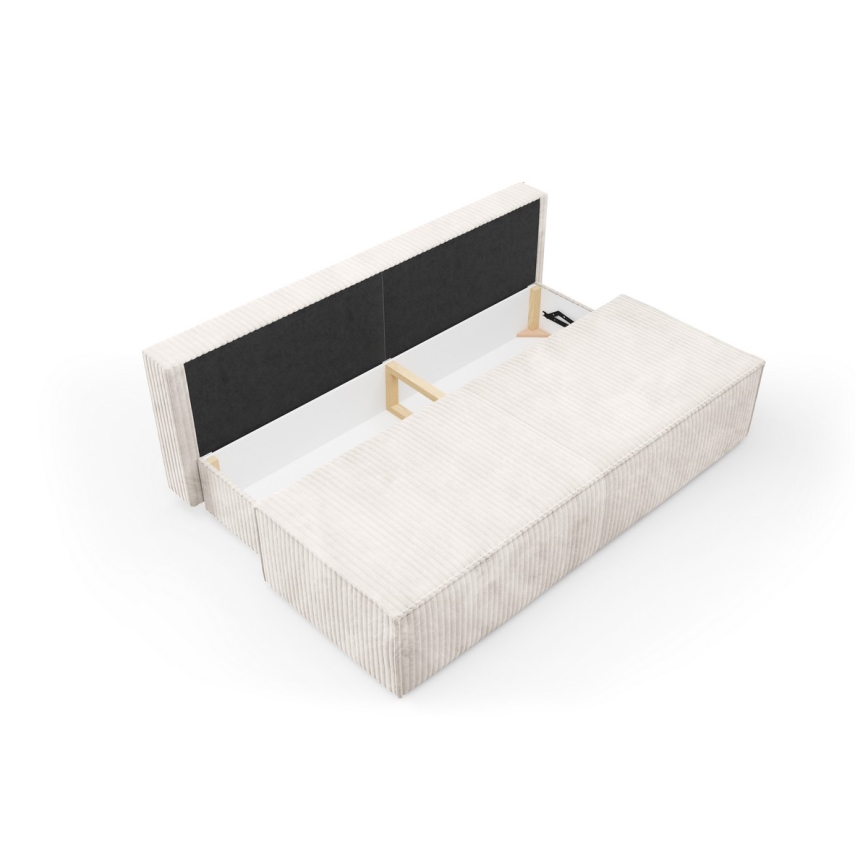 Ausziehbares Dreisitzer-Sofa mit Stauraum TERAMO in Beige