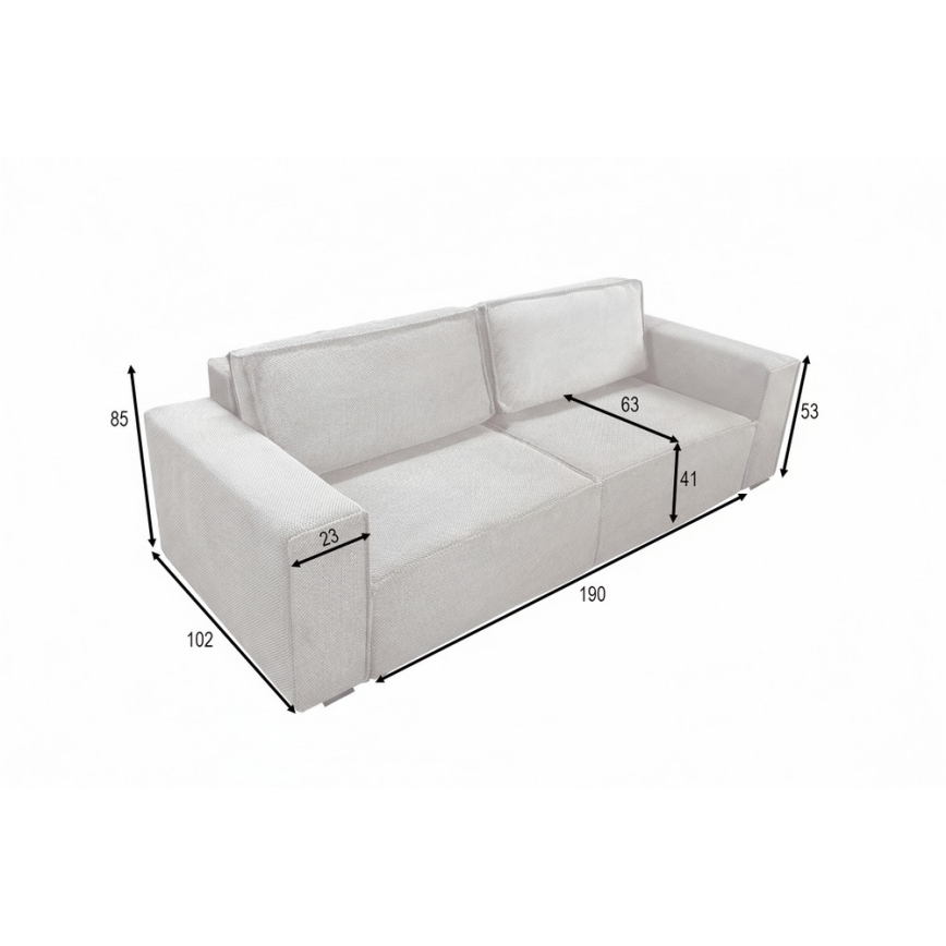 Ausziehbares 3-sitziges Schlafsofa mit Stauraum RONDA, Beige