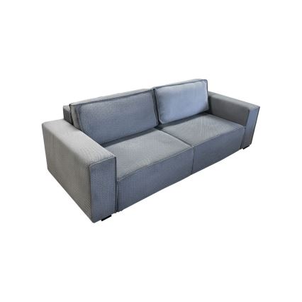 Ausziehbares 3‑sitziges Schlafsofa mit Stauraum RONDA – Grau
