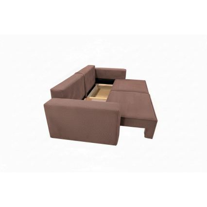 Ausziehbares Dreisitzer-Sofa mit Stauraum RONDA, rot