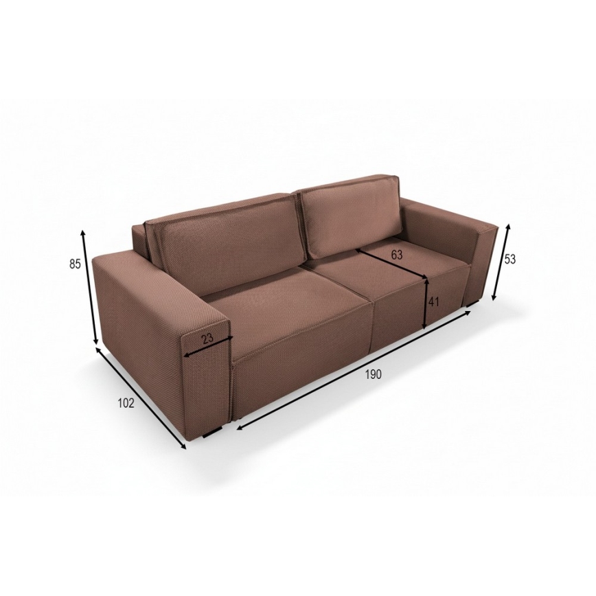 Ausziehbares Dreisitzer-Sofa mit Stauraum RONDA, rot
