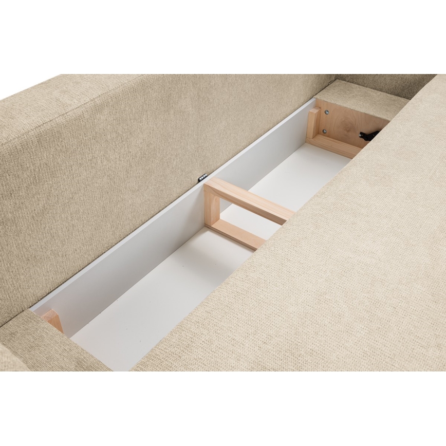 Ausziehbares Dreisitzer-Sofa OLBIA beige