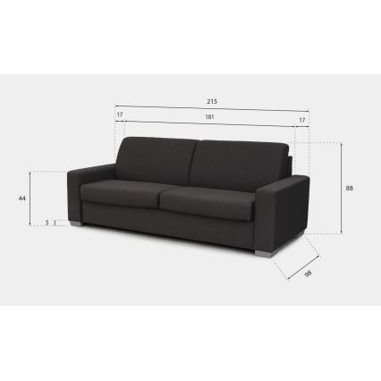 Ausziehbares dreisitziges Schlafsofa zum täglichen Schlafen LEKA braun