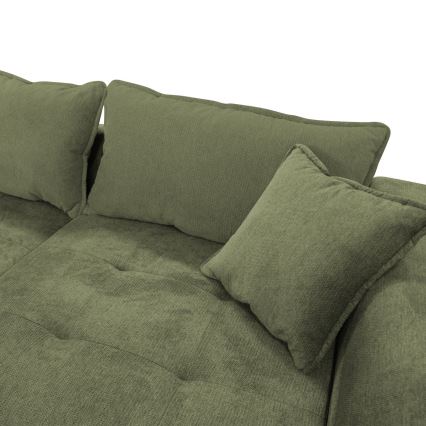 Ausziehbares Ecksofa LAGOA in L-Form mit Stauraum, rechts, grün