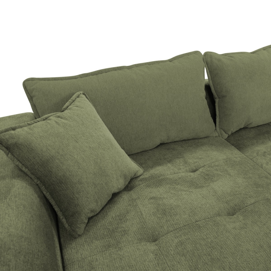 Ausziehbares Ecksofa mit Stauraum, L-Form, LAGOA, links, grün