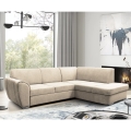 Ausziehbares Ecksofa SERPA in L‑Form mit Stauraum, rechts, Beige