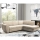 Ausziehbares Ecksofa SERPA in L‑Form mit Stauraum, rechts, Beige