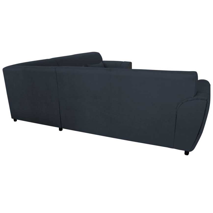 VISEU Ecksofa, links, mit Schlaffunktion und Stauraum, L‑Form, anthrazit/schwarz