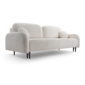 Ausziehbares, gepolstertes Dreisitzer-Sofa CLOUDY in Cremefarben