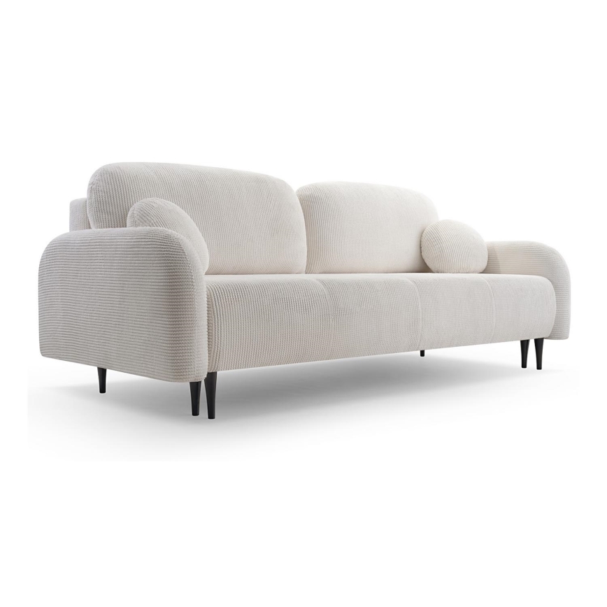 Ausziehbares, gepolstertes Dreisitzer-Sofa CLOUDY in Cremefarben