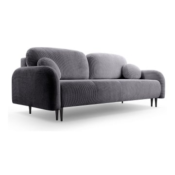 Ausziehbares, gepolstertes Dreisitzer-Sofa CLOUDY in Grau
