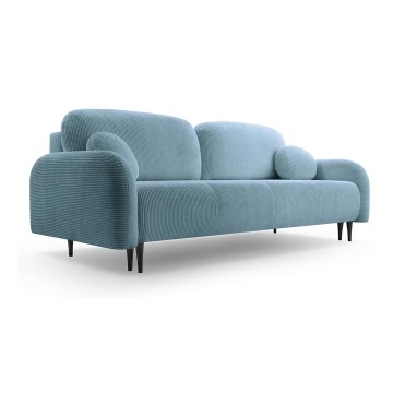 Ausziehbares, gepolstertes Dreisitzer-Sofa CLOUDY in Türkis