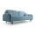 Ausziehbares, gepolstertes Dreisitzer-Sofa CLOUDY in Türkis