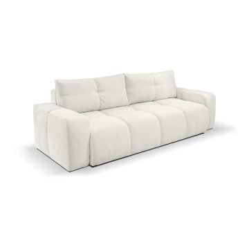 Ausziehbares Polstersofa für drei Personen mit Stauraum ALMADA in Beige