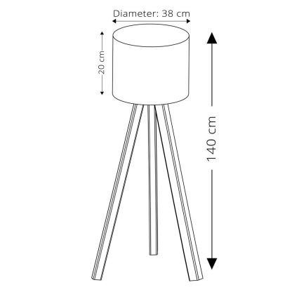 AYD Stehlampe 1xE27/40W/230V in Rosa/Braun