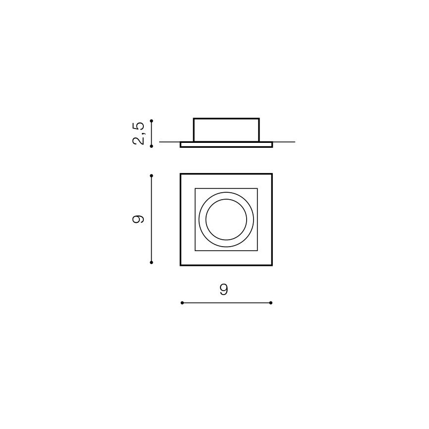 Azzardo AZ0795 - Einbaubeleuchtung PACO 1xGU10/50W/230V