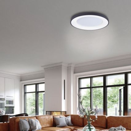 Azzardo AZ4995 - LED dimmbares Deckenleuchte SANTANA LED/80W/230V Schwarz + Fernbedienung