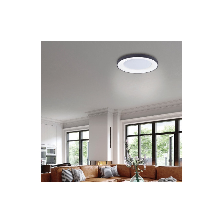 Azzardo AZ4995 - LED dimmbares Deckenleuchte SANTANA LED/80W/230V Schwarz + Fernbedienung