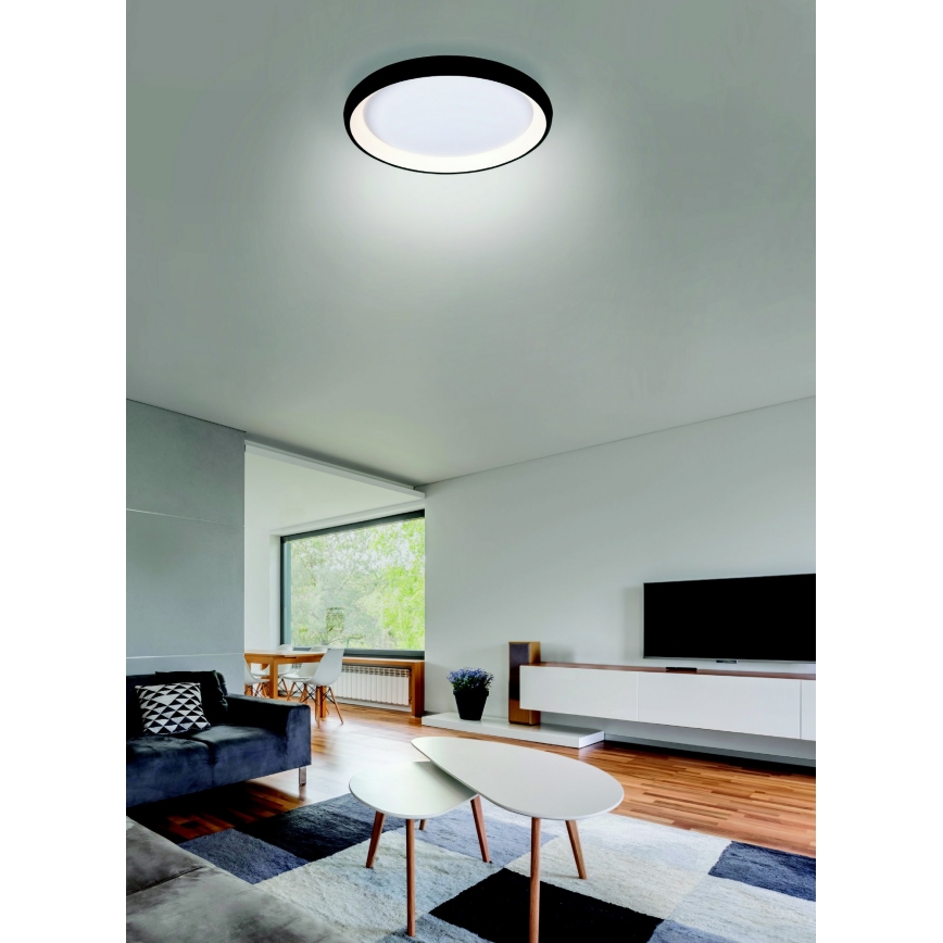 Azzardo AZ5069 - LED dimmbares Deckenleuchte ANTONIO LED/32W/230V schwarz + Fernbedienung
