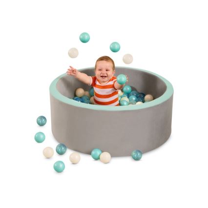 B-Toys - Kinder-Bällebad d 89 cm grau/türkisfarben