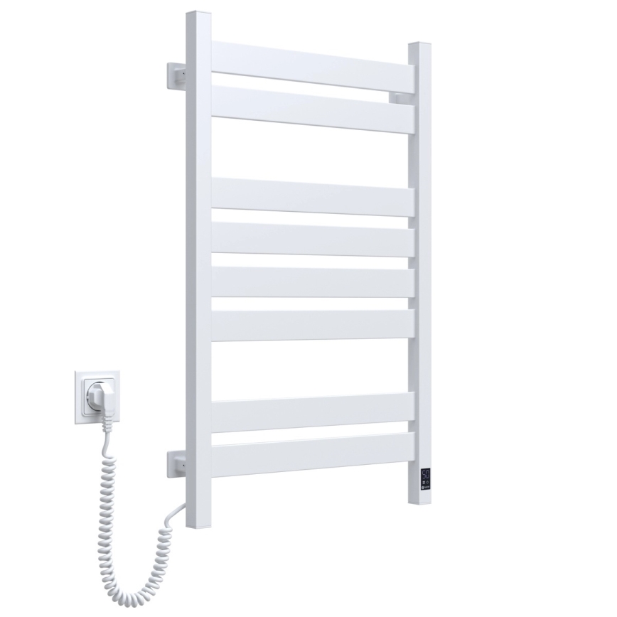 Handtuchheizkörper (Leiter) LARGO mit Thermostat, 432 W/230 V, 80,6 cm, IP44, Weiß, links, eckig