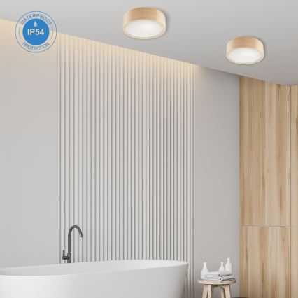 Deckenleuchte für Badezimmer NATURAL 2xE27/15W/230V IP54 Kiefer ? 27 cm