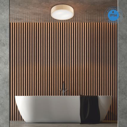 Deckenleuchte für Badezimmer NATURAL 3xE27/15W/230V IP54 Kiefer ? 37 cm