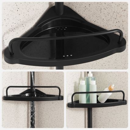 Badezimmer-Eckregal DEX, schwarz